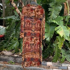 velvet burn out bohemian maxi duster